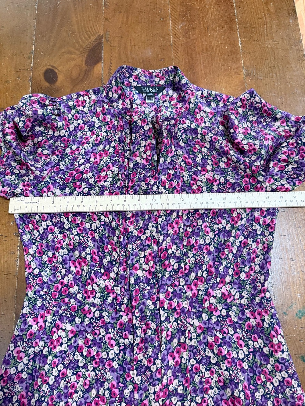 Lauren by Ralph Lauren Curve Zachari-Floral Classic Midi Shirt Dress Size 10P - Picture 16 of 16